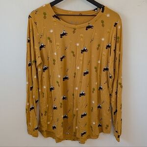 Kyte Baby Women's Harry Potter Bamboo Hufflepuff Long Sleeve Pajama Shirt XXL